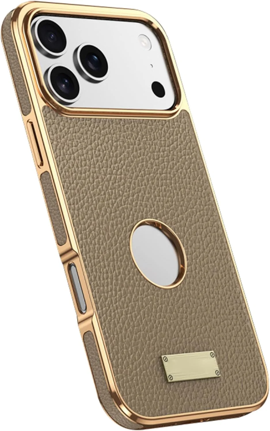 iPhone genuine leather case, magnetic electroplating luxury protective cover
