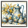 Blue And Yellow Porcelain-11CT Stamped Cross Stitch 40*40cm/15.75*15.75in