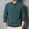 Long-sleeved casual lapel all-match thin POLO sweater