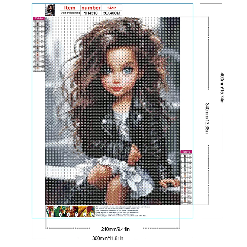 Diamond Painting - Full Round Drill - Sweet Cool Girl(Canvas|30*40cm)