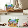 DIY Diamond Art Tissue Box Holder Cat PULeather Diamond Art Desktop Organizer Resin Rhinestone Storage Organizers Gem Art Home Office Decor Craft Gift for Women
