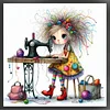 (US Only)Full Embroidery cotton Thread 11CT Printed Girl Cross Stitch Kit Art 40x40cm
