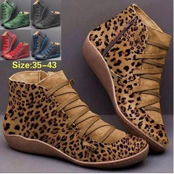 New Women Leather Ankle Shoes Vintage Casual Shoes Brand Design Retro Handmade Boot