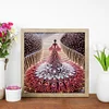 Fille en jupe habill&eacute;e - peinture au diamant de forme sp&eacute;ciale - 30 * 30cm