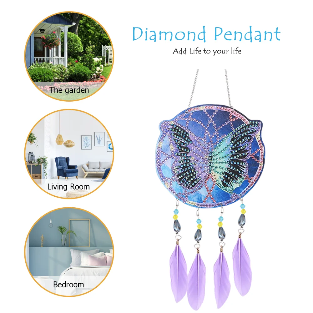 DIY Diamond Painting Dream Light Catcher Wind Chime - Butterfly