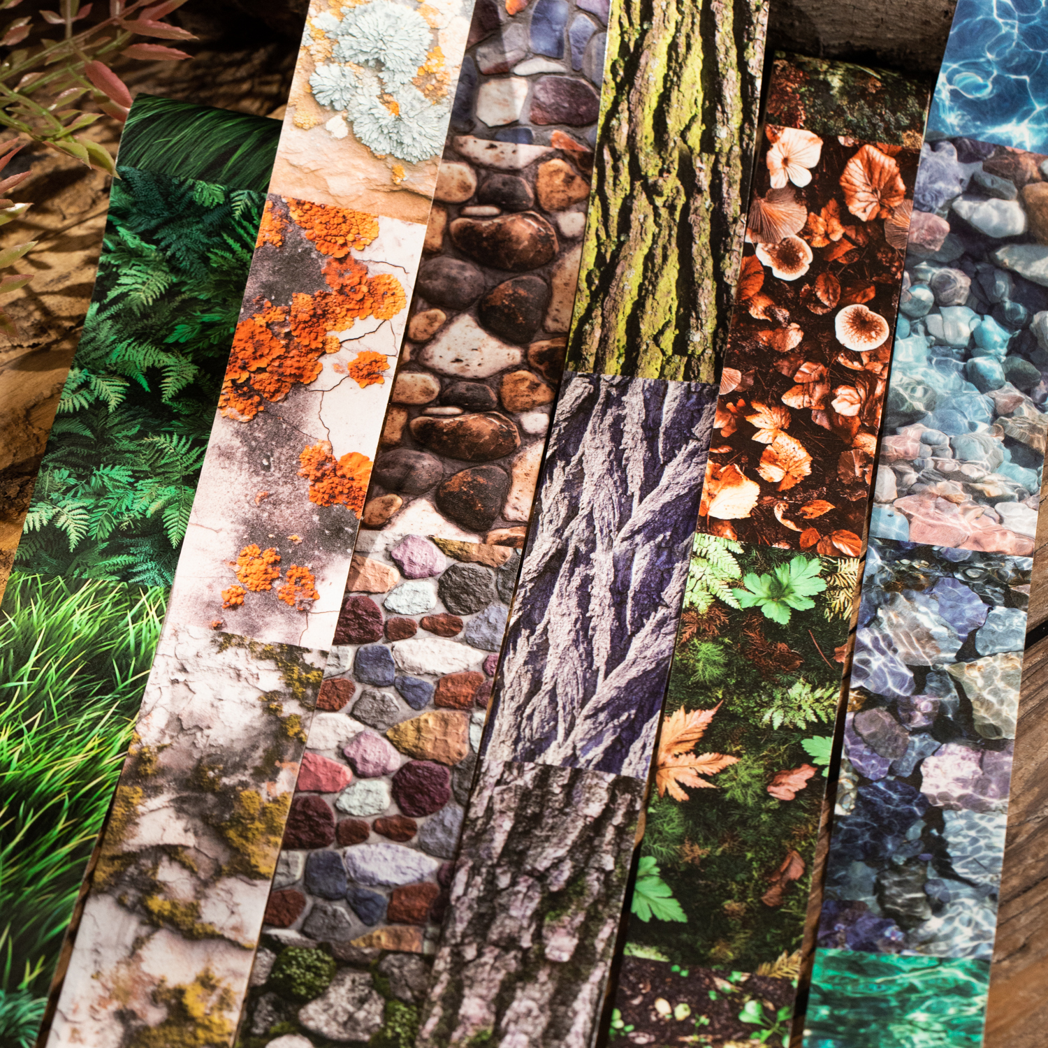 와시 테이프 - 자연스러운 질감의 라이브러리 시리즈 빈티지 스톤 트리 패턴