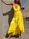 Plunging Irregular Clipping Maxi Dress