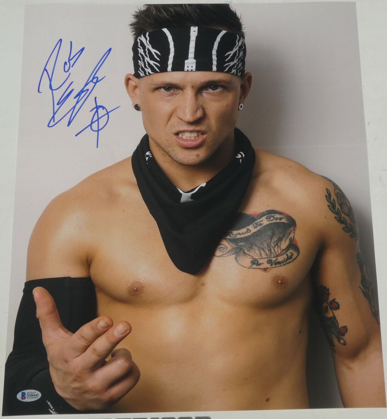 Robbie Eagles Signed 16x20 Photo Poster painting BAS COA New Japan Pro Wrestling Bullet Club PWG