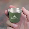 4Pcs 50ml Mini Camping Cup Stainless Steel Drink Mugs for Hiking Fishing (Green)