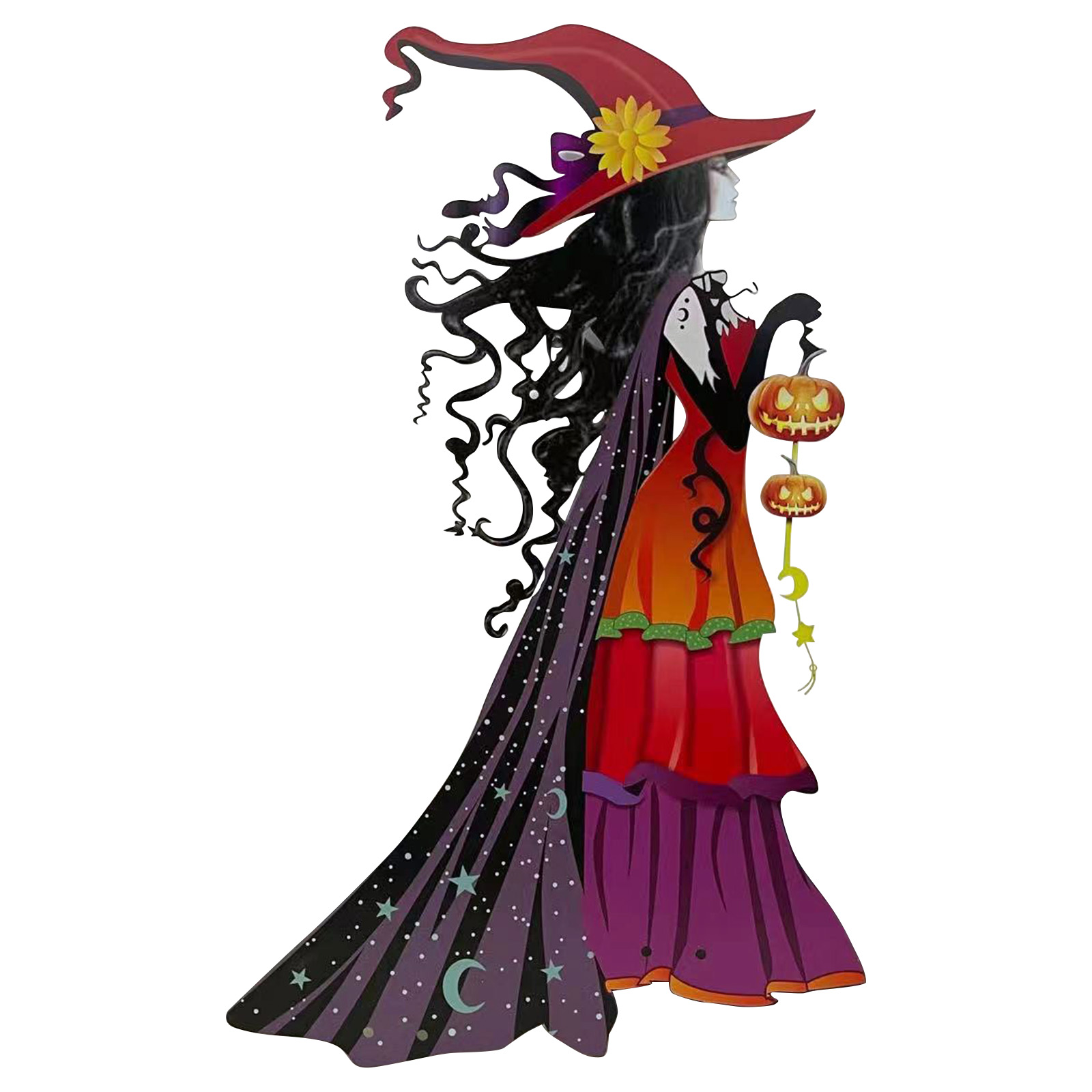 

Halloween Witch Yard Signs Wrought Iron Stakes Outdoor Lawn Decoration (2), 501 Original