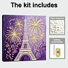 Kits d&rsquo;art de peinture en perles maison maison Tour Eiffel pour d&eacute;co int&eacute;rieure adulte 25x25cm avec cadre