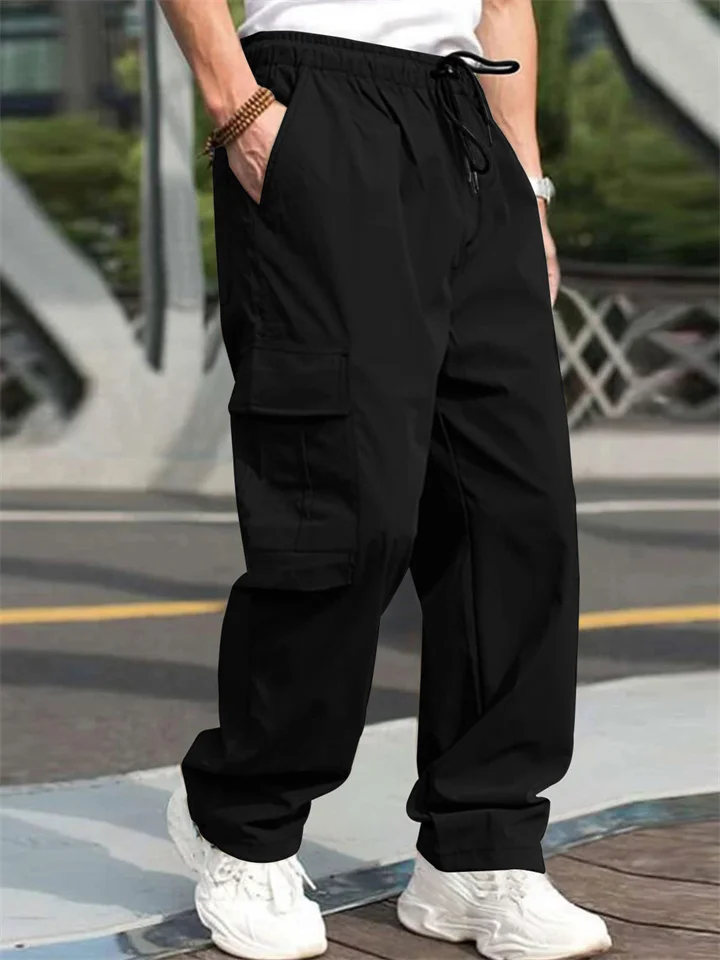 Summer New Men's Work Pants Men's Loose Straight Casual Solid Color Pants