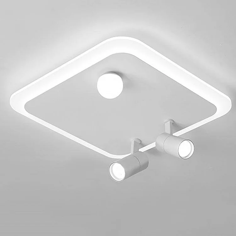 Rectangular Square Dimmable Flush Mount LED Lights with Adjustable Spotlights - Appledas