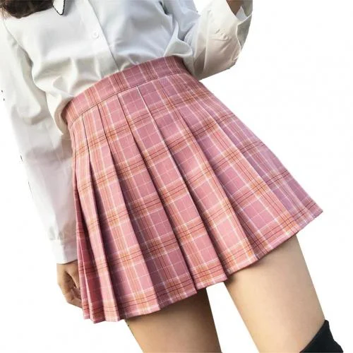XS-3XL Plaid Summer Women Skirt 2023 High Waist Stitching Student Pleated Skirts Women Cute Sweet Girls Dance Mini Skirt