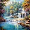 Forest Waterfall-11CT Stamped Cross Stitch 45*45cm