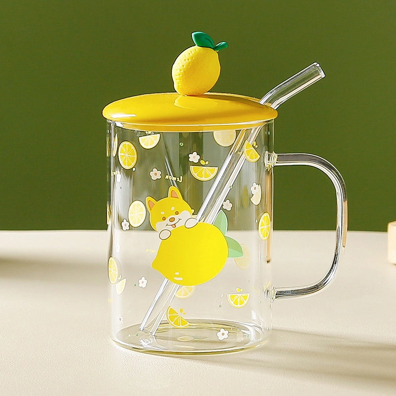 Casual Flower Glass Water Bottles 1 Piece