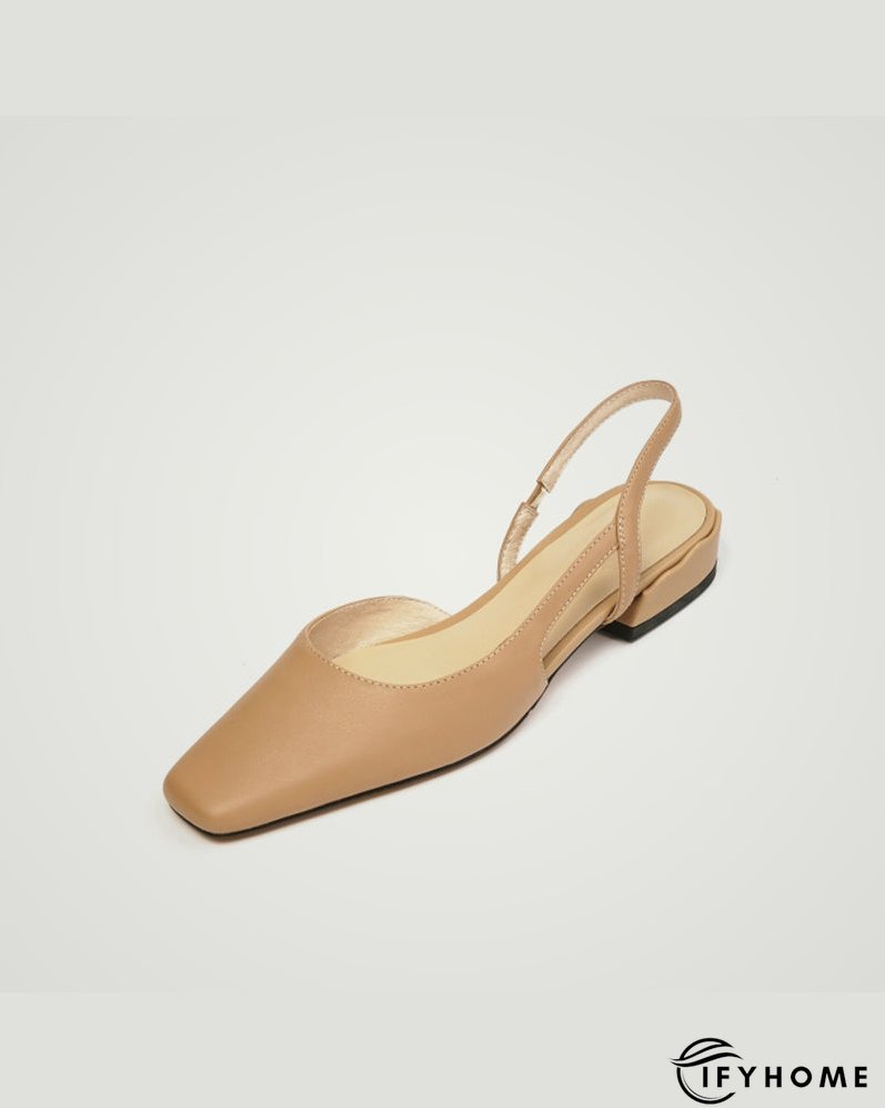 Square Toe Cutout Slingback Slip On Shoes | IFYHOME