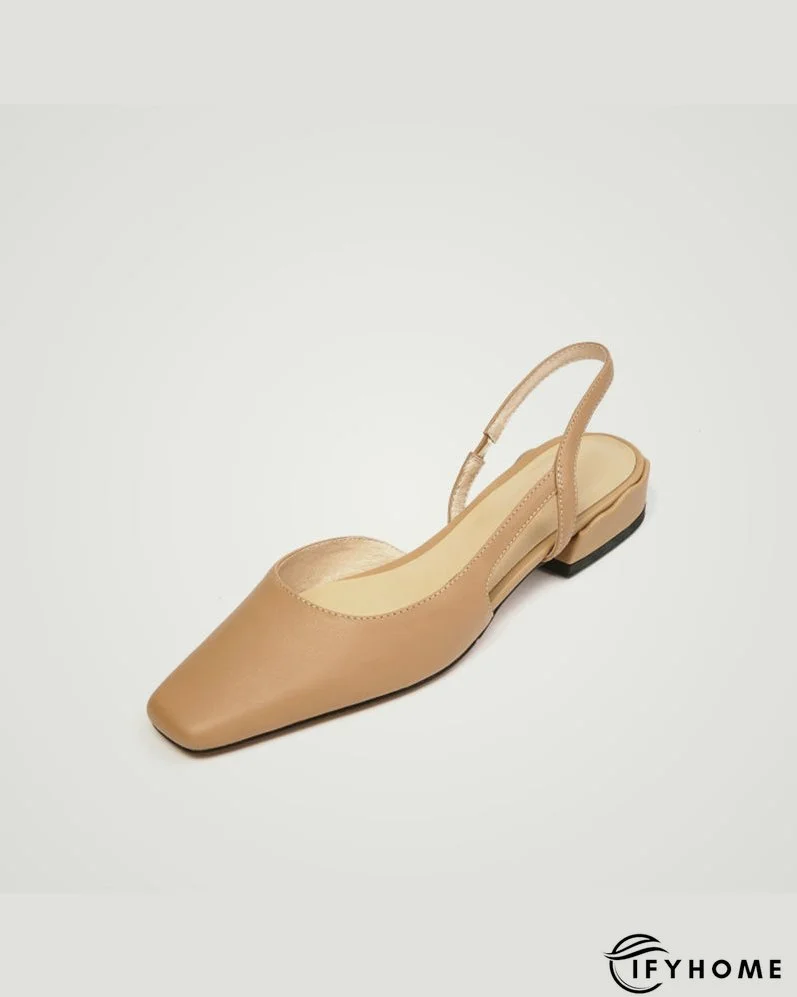 Square Toe Cutout Slingback Slip On Shoes | IFYHOME