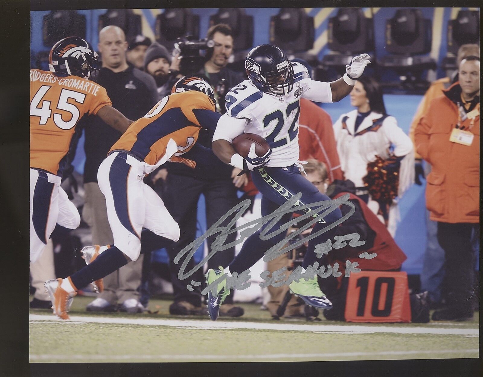 Robert Turbin 8x10 Autographed Signed INSCR Seahawks SB XLVIII Champ SPH 398