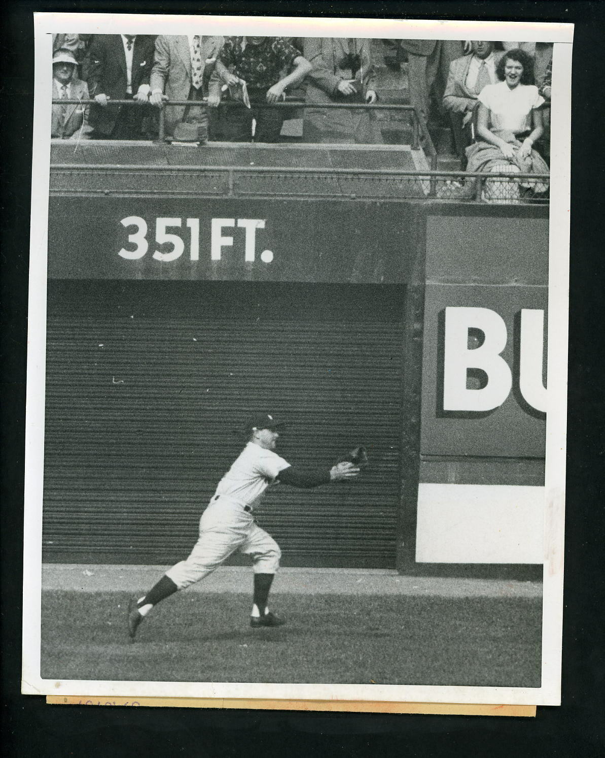 Gene Woodling great catch 1952 World Series Type 1 Press Photo Poster painting New York Yankees