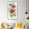 (Stamped/Counted) The Charm Of Poppy Flowers-14CT Cross Stitch 19*37cm/7.48*14.57in