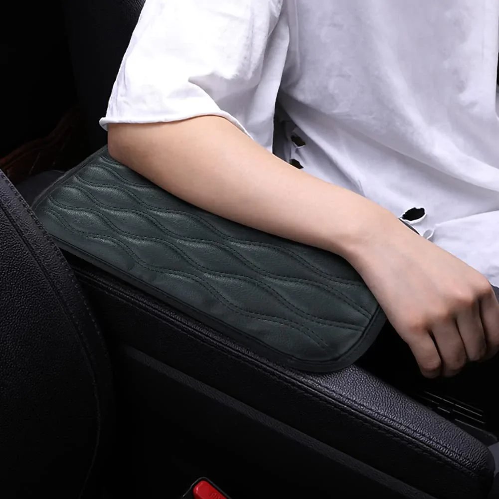 thumbnail image 2 of PU Leather Car Cushion Universal Car Center Console Cover – Leather Waterproof Armrest Pad Cushion With Non-Slip Base For Most Cars, SUVs & Trucks Armrest Cover 2 of 12