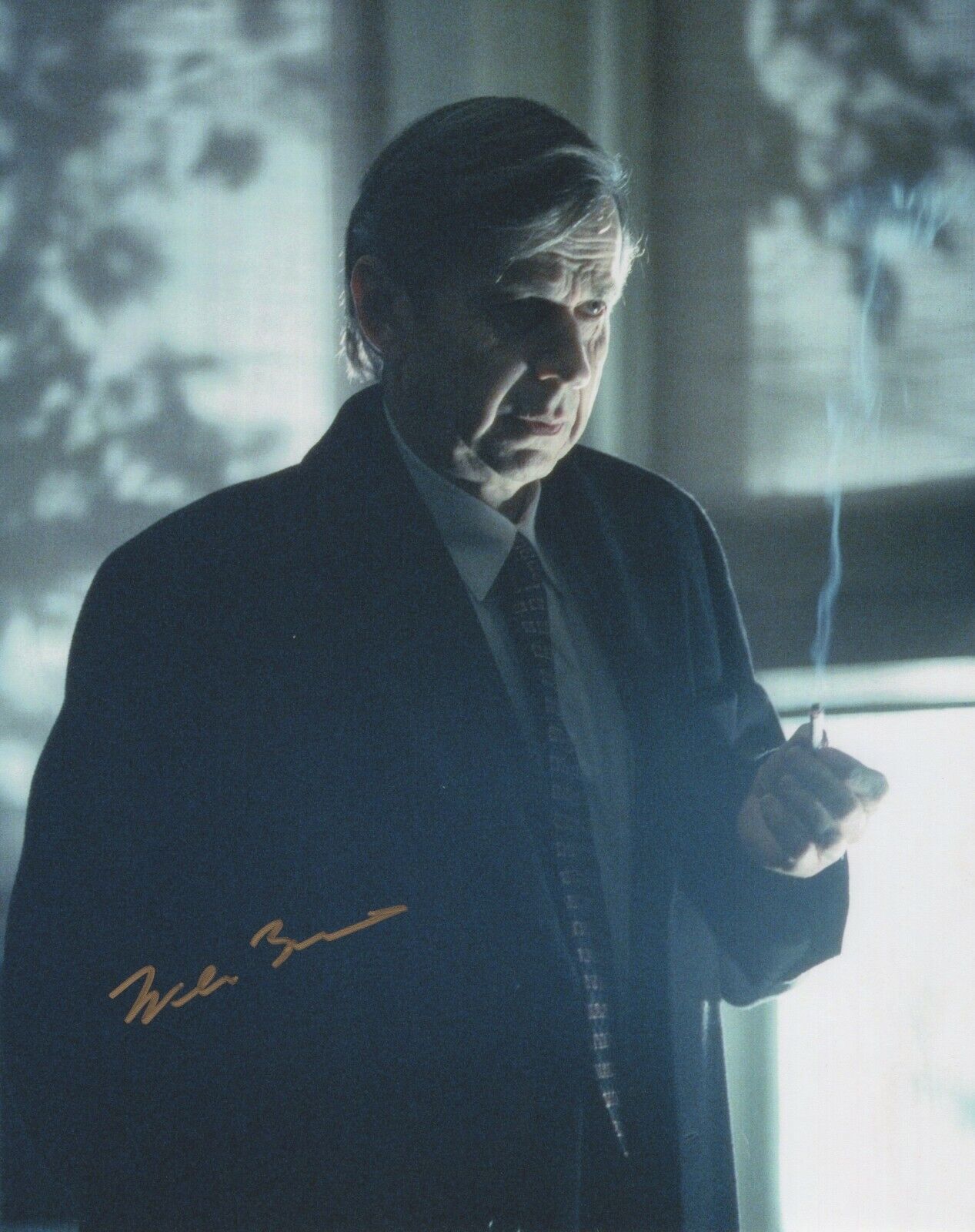 WILLIAM B DAVIS SIGNED AUTOGRAPH SMOKING MAN X-FILES 8X10 Photo Poster painting