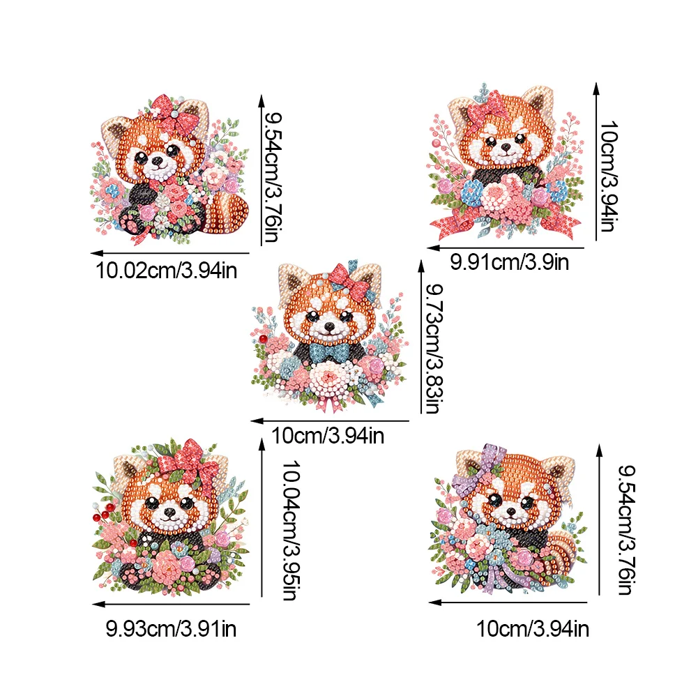 5Pcs Cartoon Raccoon Acrylic Diamond Art Hanging Hooks Diamond Painting Art Hanger