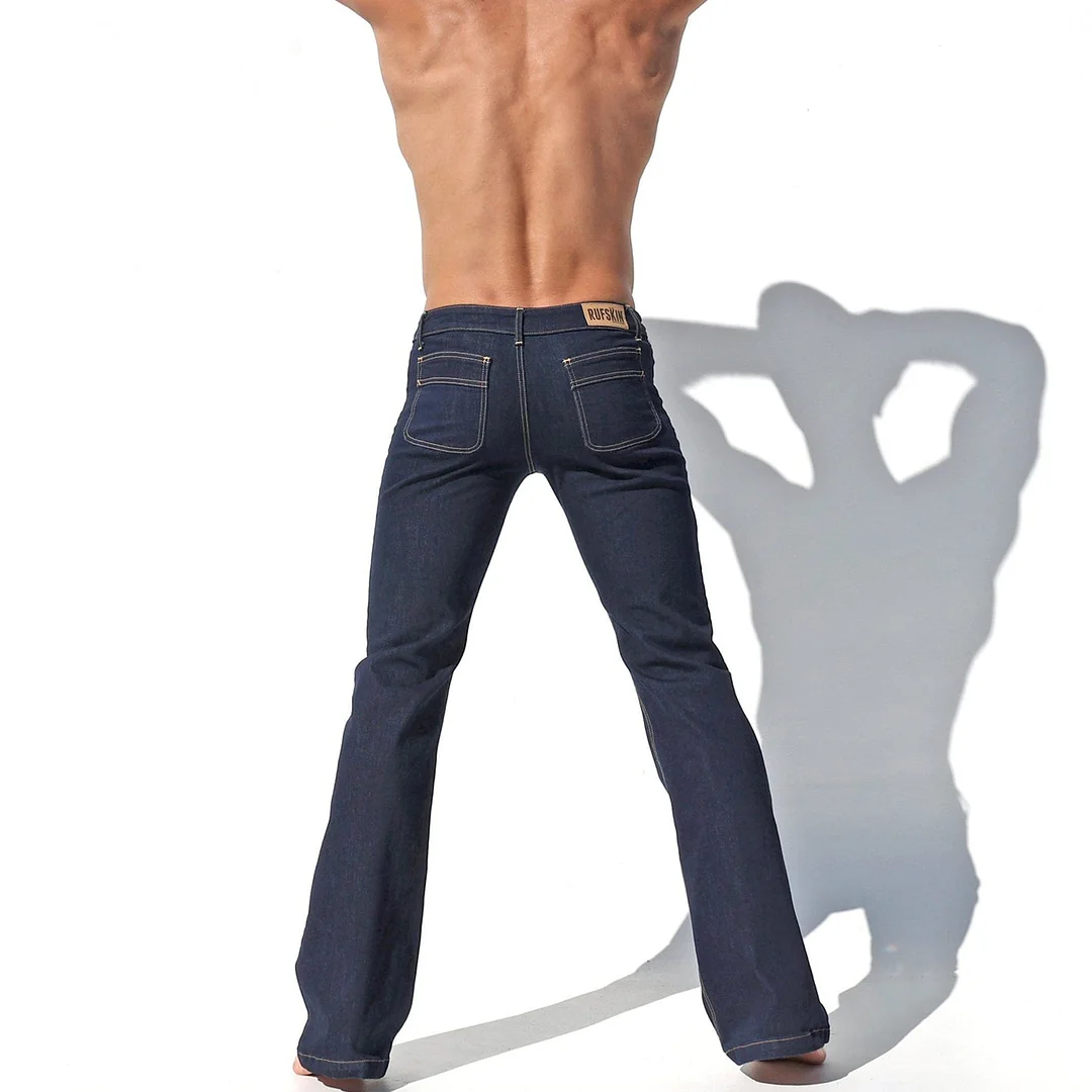 Men's Slightly See-through, Shimmering, Vertical Striped Loose-fitting Trousers-inspireuse