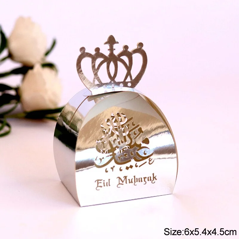 10/20pcs EID Mubarak Chocolate Candy Box Cookie Gift Packaging Boxes Bag Ramadan Kareem Decoration Islamic Muslim Party Supplies