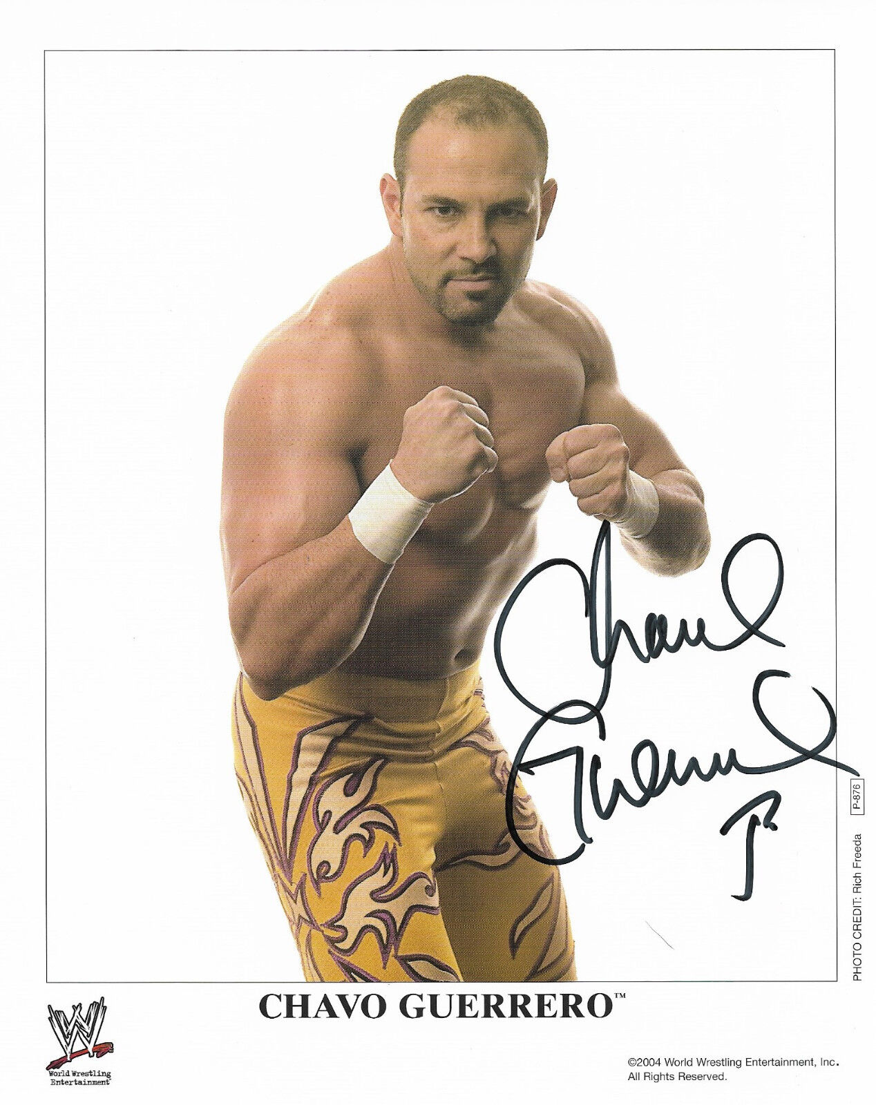 WWE CHAVO GUERRERO P-876 HAND SIGNED 8X10 PROMO Photo Poster painting WITH PROOF AND COA RARE