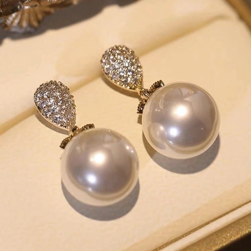 1 Pair Elegant Minimalist Streetwear Flower Bow Knot Plating Inlay Alloy Artificial Pearls Zircon Ear Studs