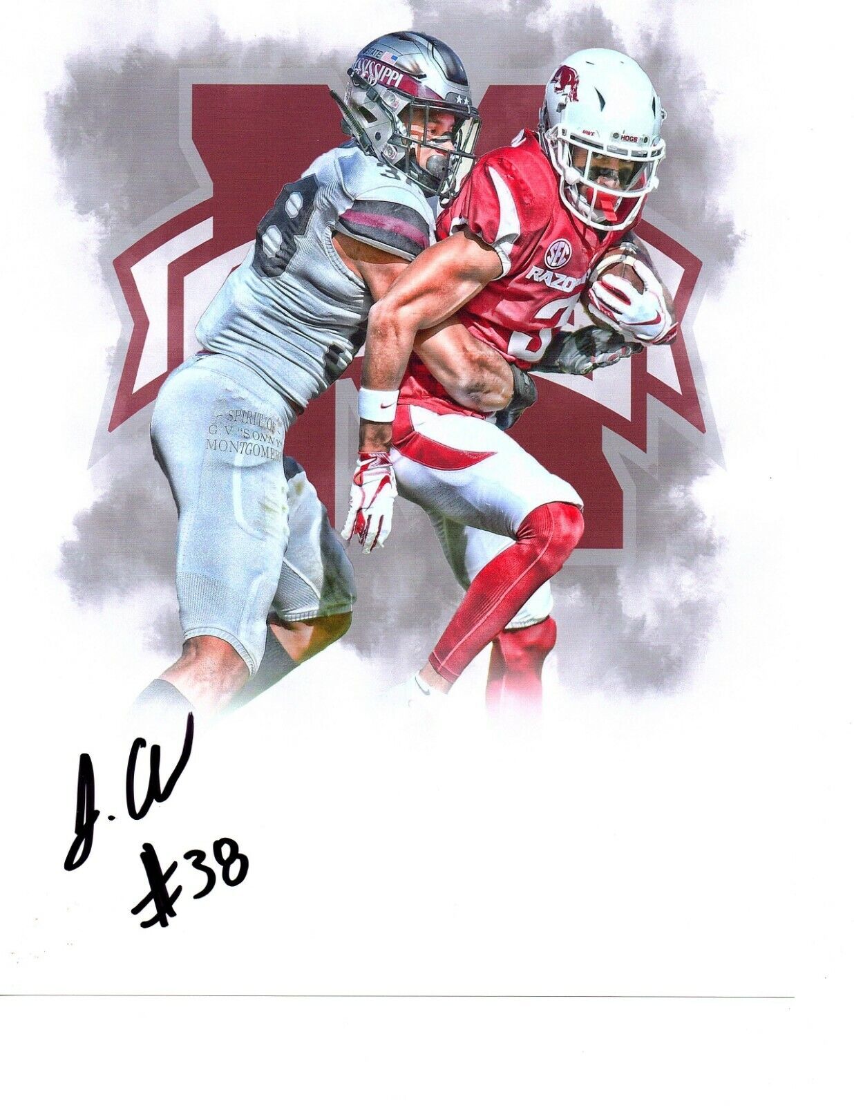 Johnathan Abram Mississippi State signed autographed 8x10 football Photo Poster painting edit