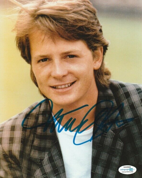 YOUNG MICHAEL J FOX SIGNED 8x10 Photo Poster painting! BACK TO THE FUTURE ACOA COA EXACT PROOF!