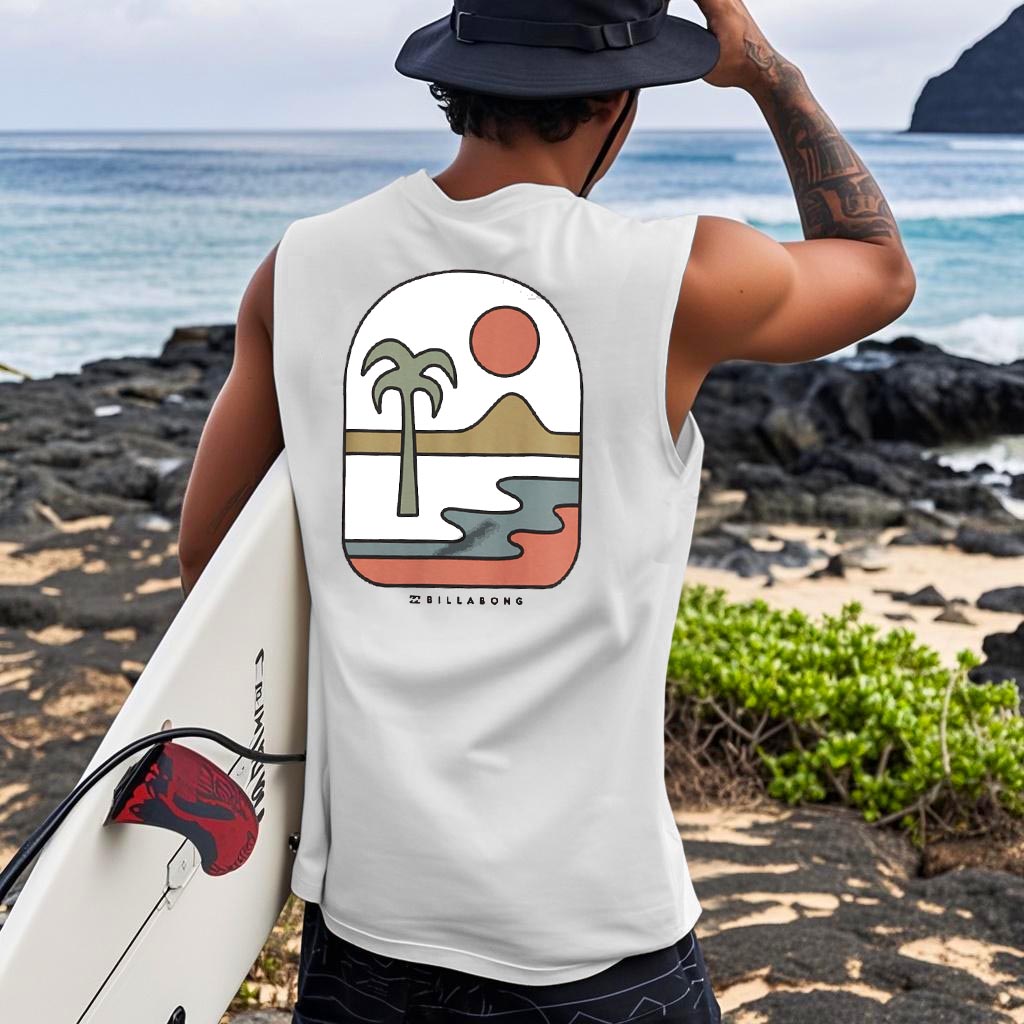  Tropical Sunset Graphic Tank Top for Men