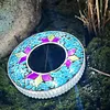 4Pcs LED Mosaic Solar Disk Light IP44 Waterproof Decorative Driveway Lamps Solar-Powered Ground Mosaic Disk Lamp for Outdoor Walkway Patio & Lawn