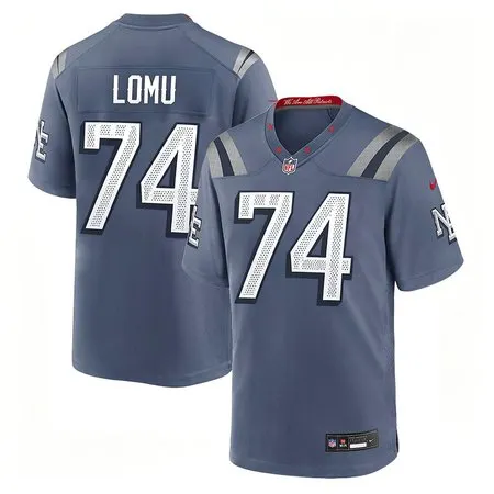 Youth New England Patriots #74 Caleb Lomu Blue 2026 NFL Draft Rivalries Collection Game Jersey