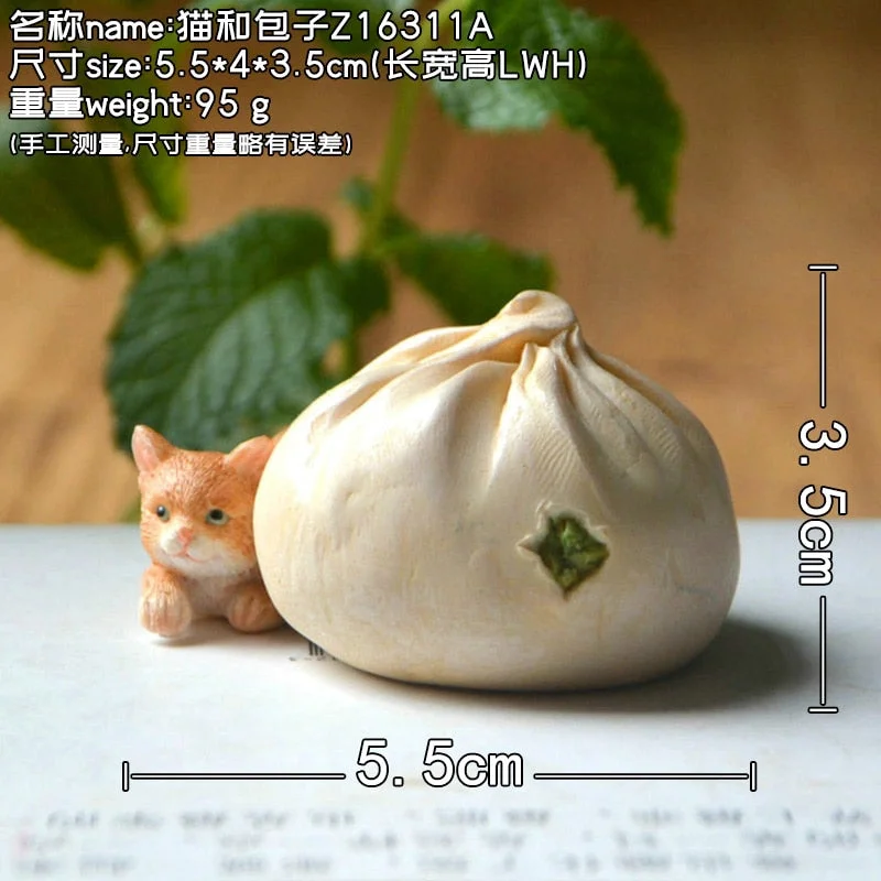 Creative Cute Little Animal Cat Figurine Ornament Simulation Food Dessert Cake Model Restaurant Bakery Home Decoration Gift