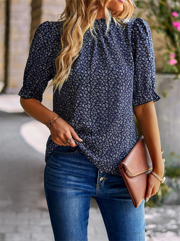 Casual Style Tops Spring and Summer Floral Shirts Women Vacation-Cosfine