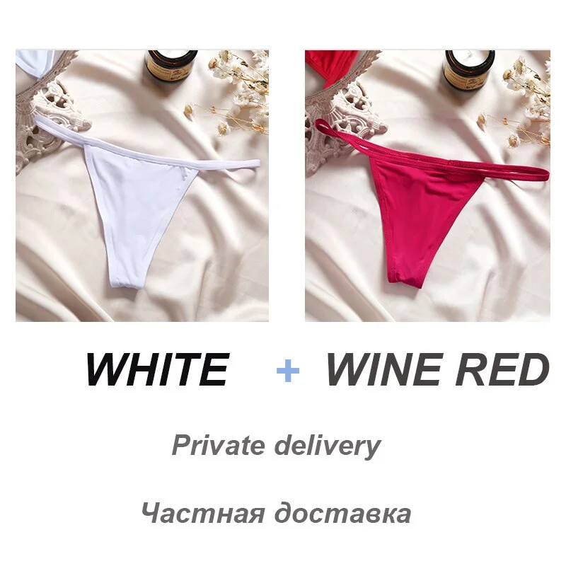 2PCS/Set Sexy Women G-String Underwear Panties Low Waist Panties Female Underpants Cotton Crotch T-back Pantys Thong Lingerie