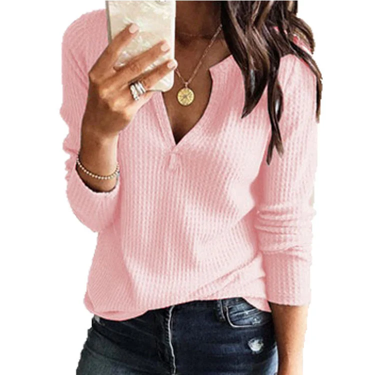 V-neck long sleeve top
