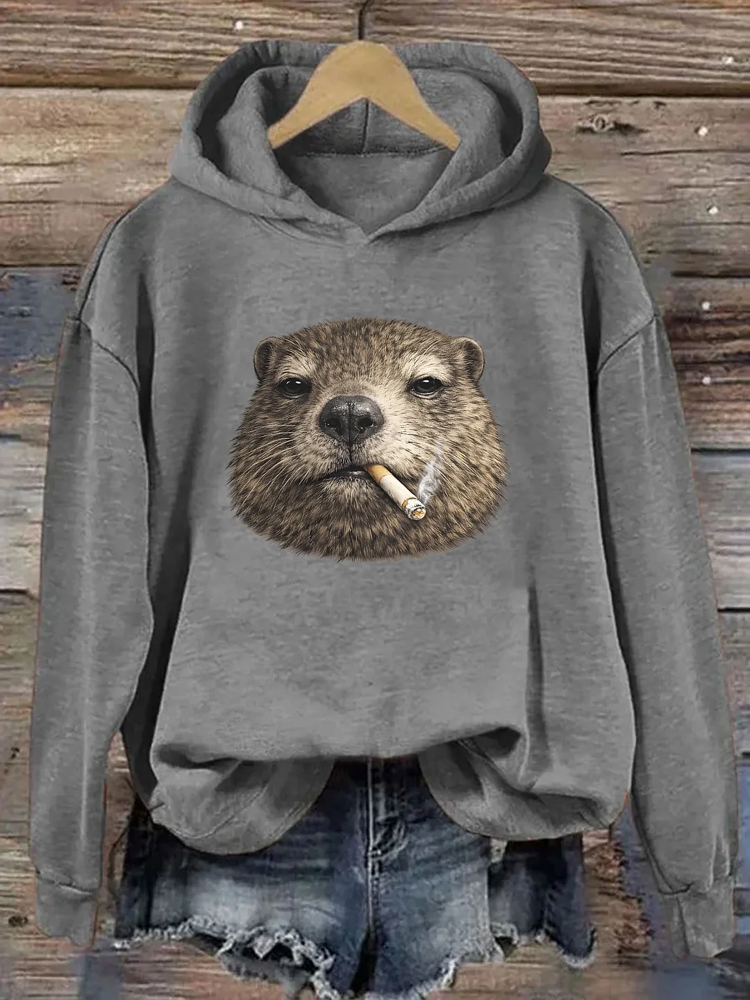 Funny Smoking Groundhog Hoodie
