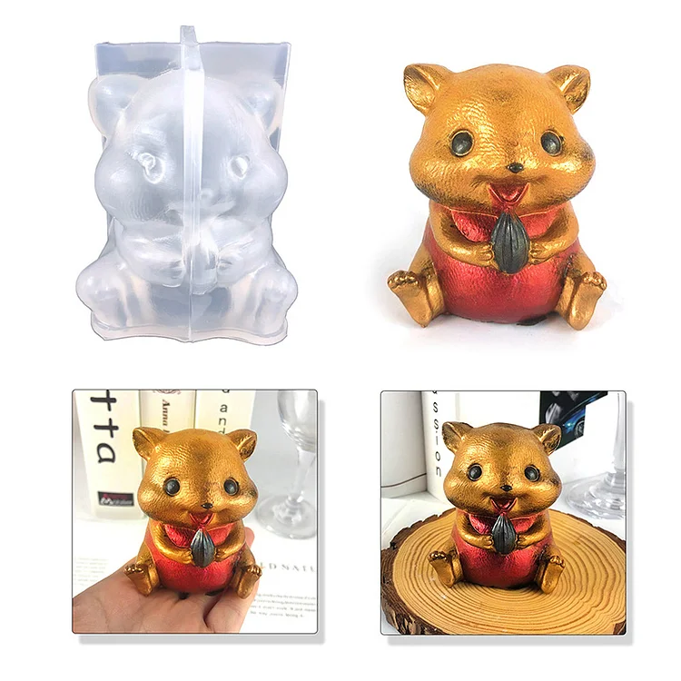 3D Squirrel Ornament Resin Mold CrazyMold