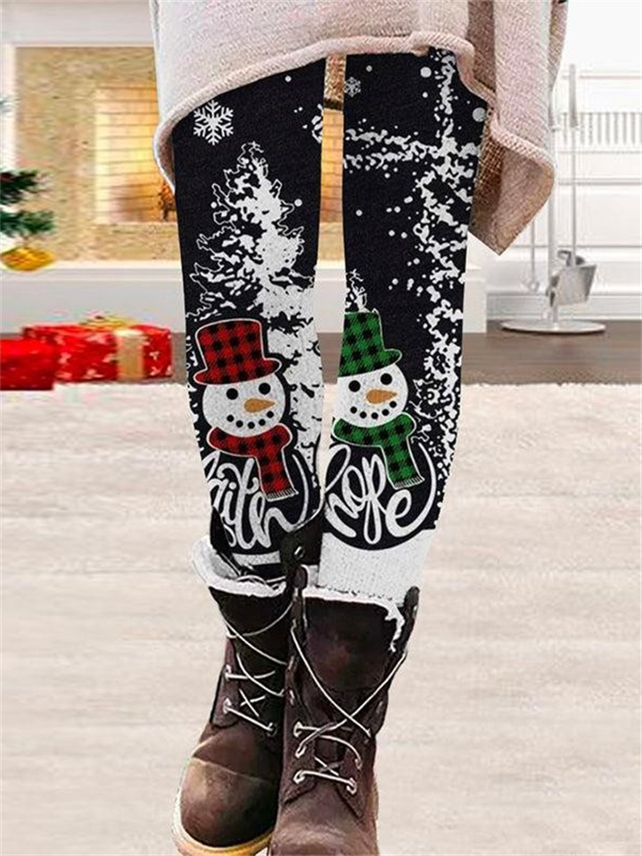 Women's Christmas Personalized Printed Leggings Printed Pantyhose Fashion Casual Daily Printed Stretch Yoga Pants