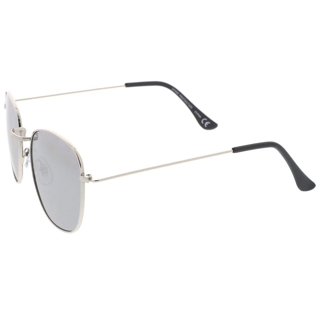 Classic Metal Frame Ultra Slim Temples Colored Mirror Lens Square glasses 53mm