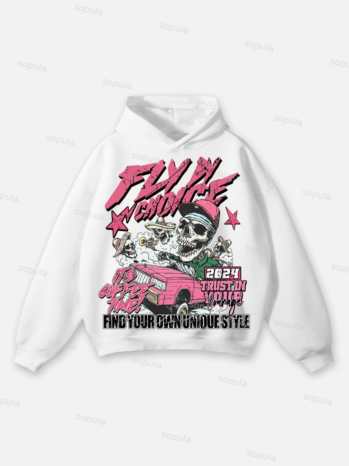 Sopula Fly By Choice Skull Racing Graphic Hoodie - SOPULA