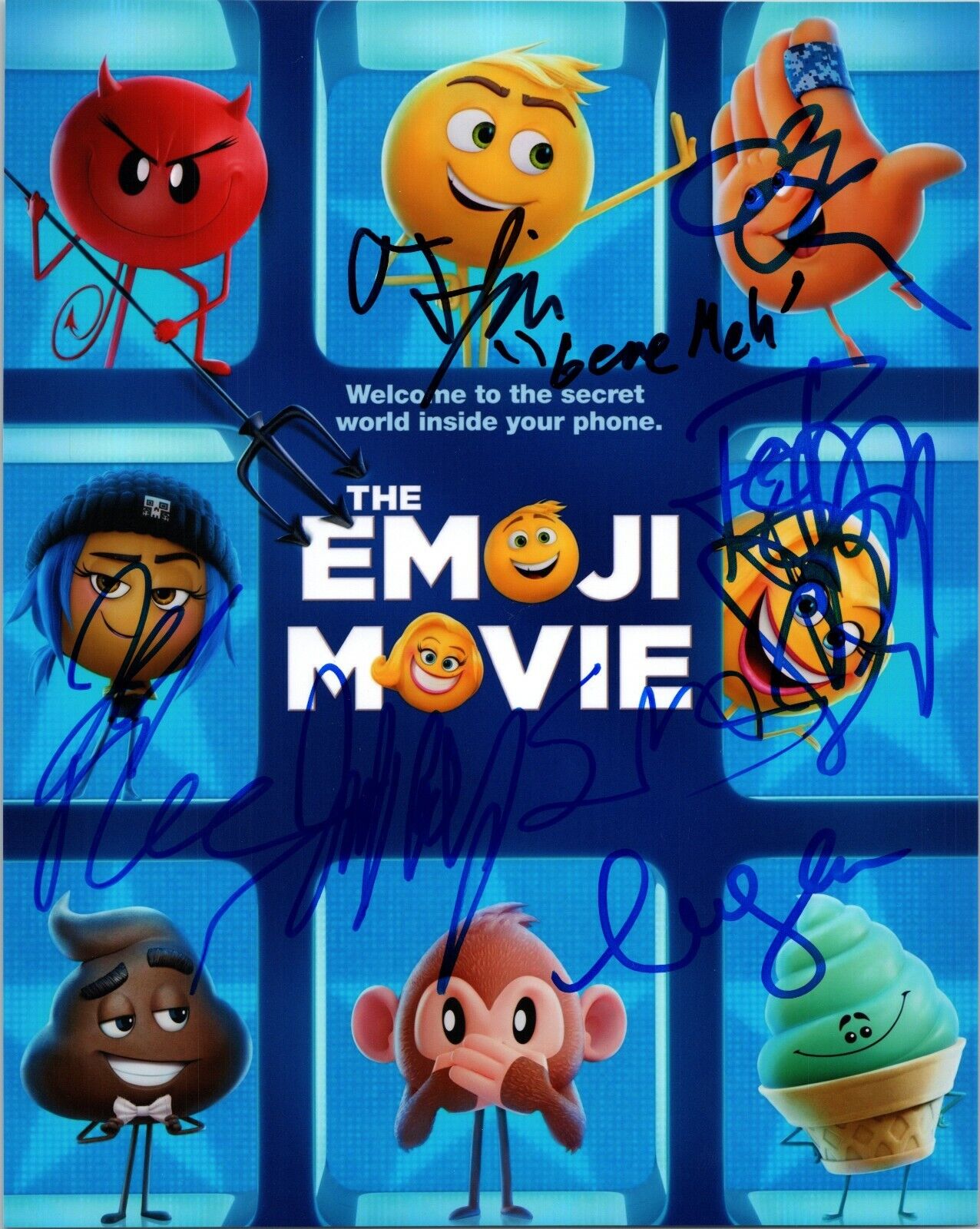 MAYA RUDOLPH +6 Authentic Hand-Signed The Emoji Movie