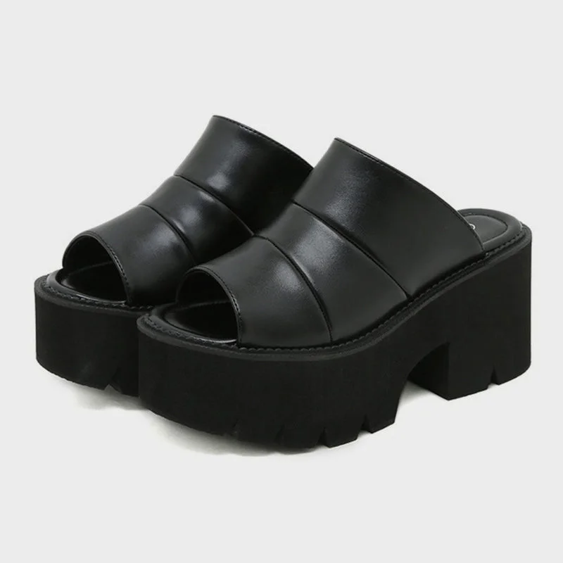 Fish Mouth Platform Sandals