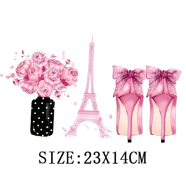 Beautiful Flowers Thermal Sticker On T-shirt DIY Washable Patches On Clothes Funny Design Iron On Transfer For Hoodies Bag Decor