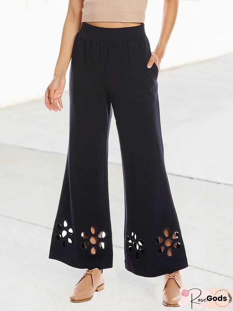 Urban Floral Hollow Out Pants